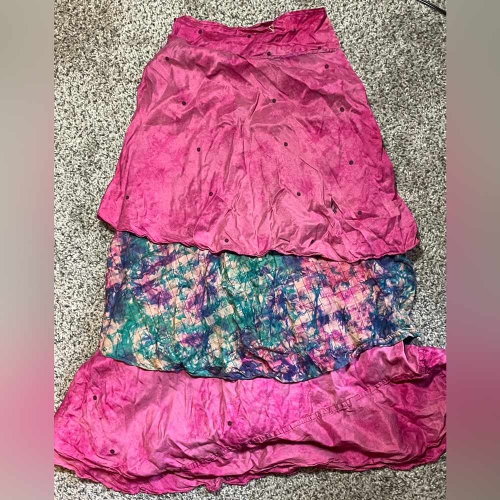 Beautiful wrap around skirt silk reversible gypsy numerous ways to wear